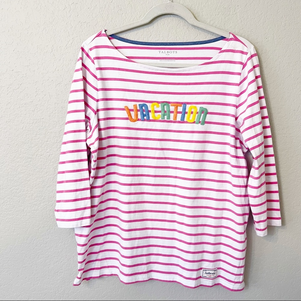 Talbots Plus Vacation Stripe Knit‎ Tee